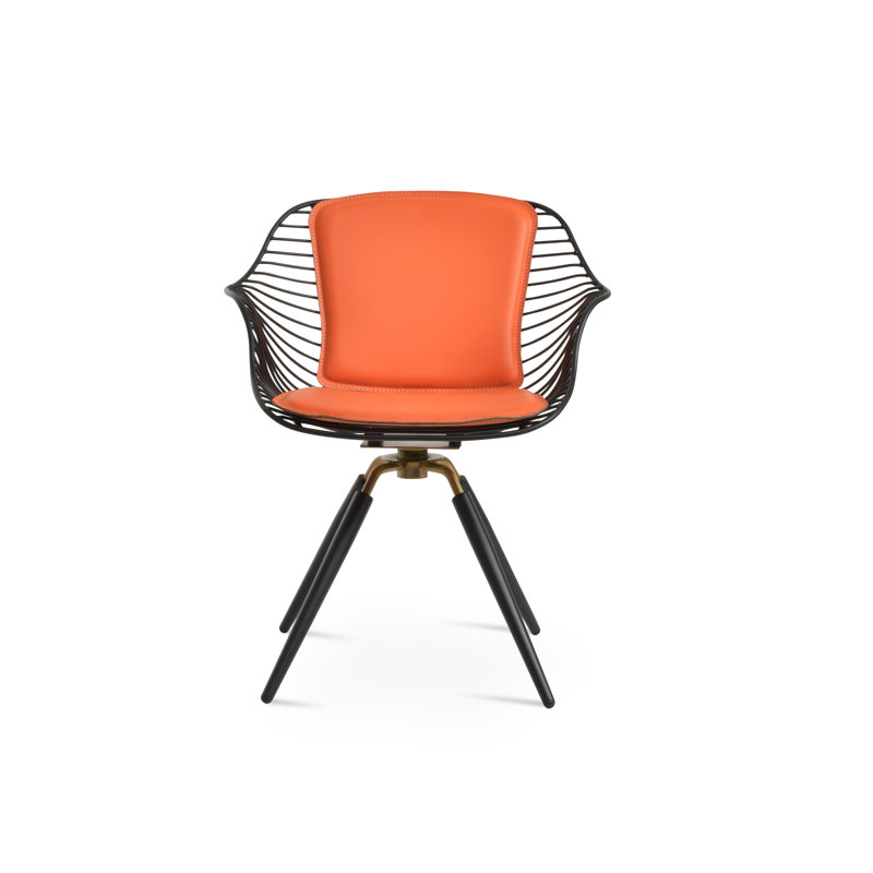 Fauteuil Zebra, Similicuir orange