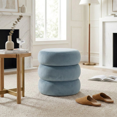 Repose-pieds moderne en velours avec rangement