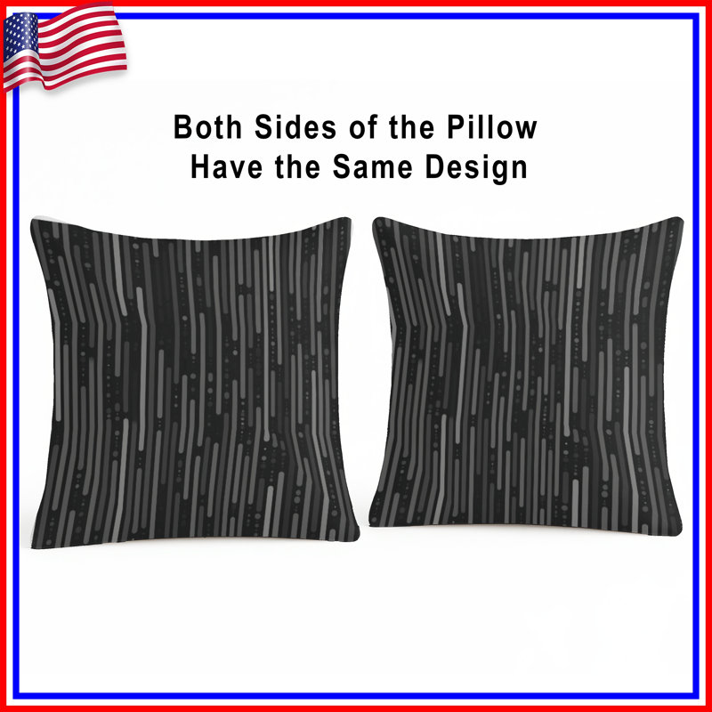 Coussin décoratif à lignes verticales, motif à double face, 18 po x 18 po