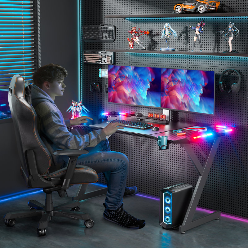 Metal Base Computer Desk, 74cm H x 140cm W x 60cm D