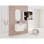 Meuble-lavabo mural modulaire de 24 pouces avec lavabo en céramique, armoire latérale et portes à fermeture en douceur