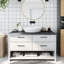 Edzard 100cm Solid Wood Single Bathroom Vanity Top