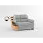 Fauteuil moderne, revêtement texturé gris, structure contemporaine en bois massif, base pour la vie