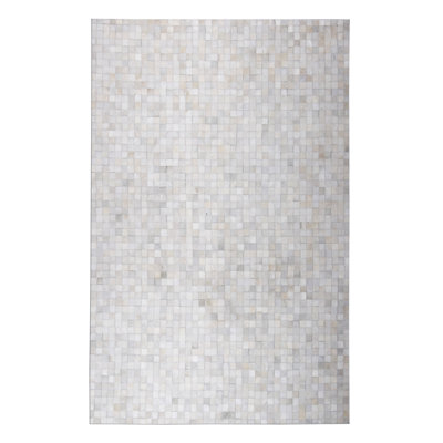 Tapis à carreaux blanc / gris