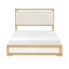 Mobilier de chambre à coucher contemporain à panneau de tête de lit à DEL avec finition naturelle et blanche pour grand lit 1pc