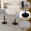 Ensemble d'îlot de cuisine 63 po avec 2 tabourets de bar gris - surface d'aspect marbre noir, éclairage DEL et conception de barbecue pour la salle à manger, espaces à aire ouverte, salon (2 tabourets de bar gris)-1845761174