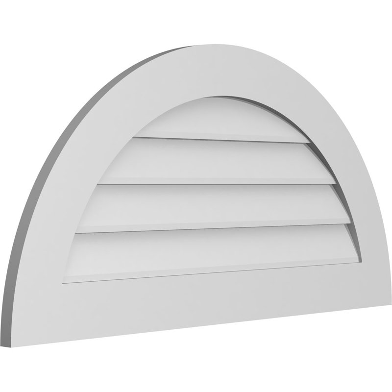 Half Round Surface Mount Signature Urethane Non-Functional Gable Vent Primed Tan, 1" H x 38" L x 19" W