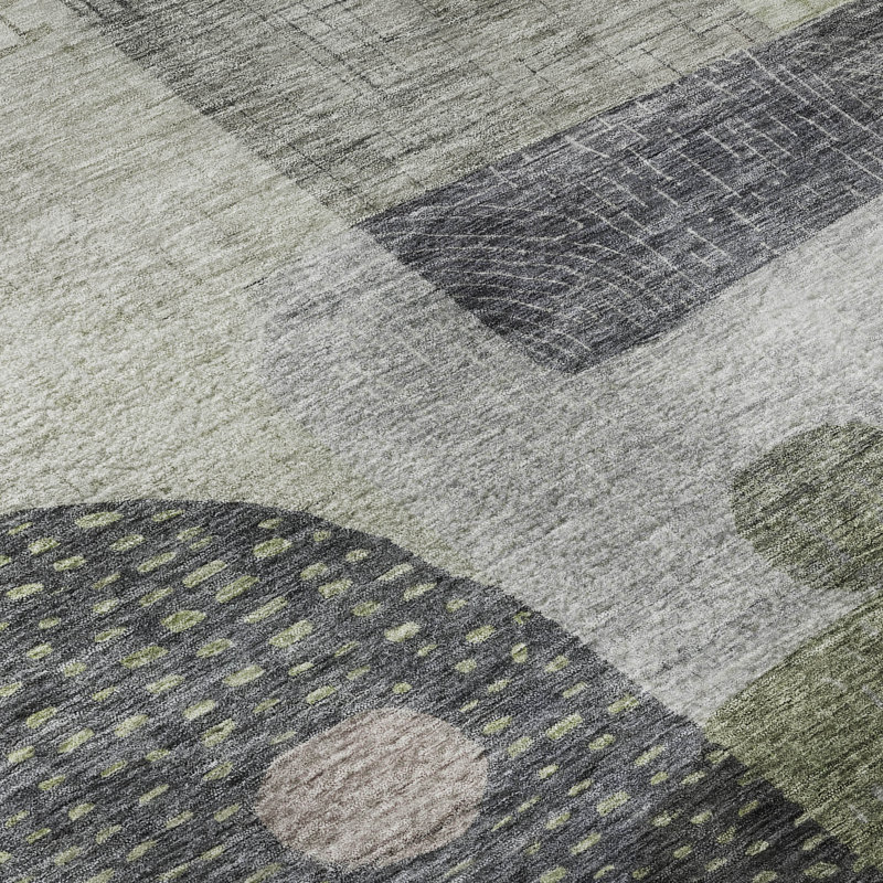 Premium Machine Washable Dilorenzo AMF1117 Geometric Rug, Round 8'