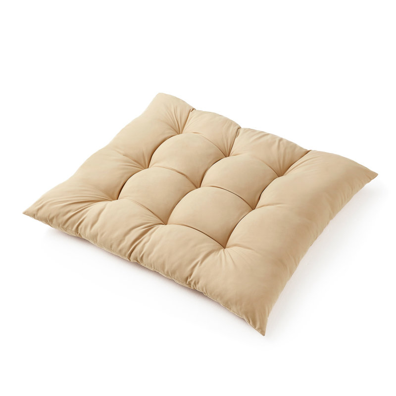 Rainha Square Tufted Oversized Floor Pillow, Gold