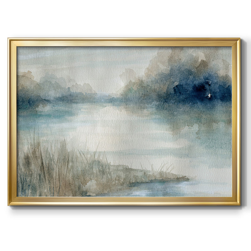 «Still Evening Waters», toile tendue avec châssis, Or, H 30 po x l 44 po x P 1,5 po