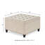 Grand repose-pieds de rangement carré avec pieds en bois, table basse capitonnée avec garniture cloutée pour plus d'espace de vie-28334788