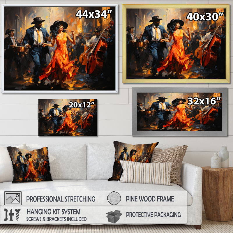 Art africain-américain, Spirit II - Art africain sur toile, art mural, H 16 po x l 32 po x P 1 po, Toile tendue