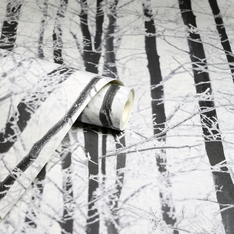Briadale Frosted Wood Silver 33.5' x 22" Floral Wallpaper