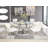 Husha Contemporary Glass Top Dining Table w/ 3-Ring Base