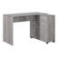 Bureau d'ordinateur en coin avec rangement en L 46 po, stratifié gris neutre, moderne
