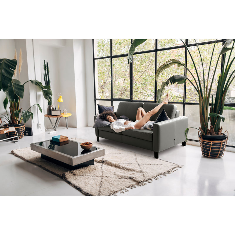 Najmul Genuine Leather Foldable Sofabed with Mattress, Grey