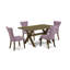 L'ensemble de table de salle à manger 5 pièces comprend une table de cuisine rectangulaire avec pieds en X et 4 chaises de salle à manger Parsons en tissu Dahlia-138098795
