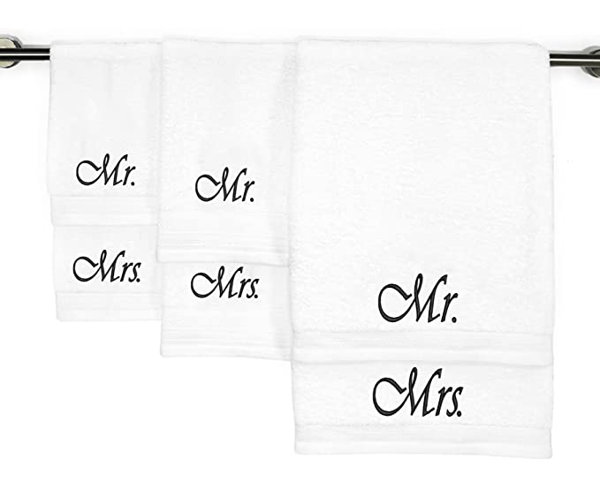 Kaufman - Personalized Luxury Hotel Quality Towels Embroidered (2 Bath  Towel, 2 Hand Towel, & 2 Washcloth) White Towel Set with Monogrammed Letter