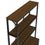 Bibliothèque à 3 tablettes en métal avec tiroirs pour le bureau personnel, bibliothèque ouverte, bibliothèque de style industriel rétro avec DEL, couleur noyer