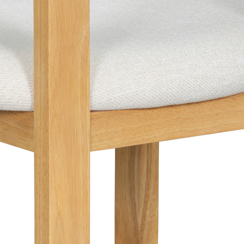 Comesha Modern Rubberwood Dining Chairs, Natural
