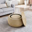 (25 "X 25" X 14,7 ") Repose-pieds rond avec rangement, fonction 2 en 1, table de bout et repose-pieds, avec petit siège-1677726468-1677726523
