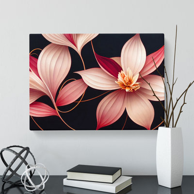 Ethereal Flowers Deco - Wrapped Canvas