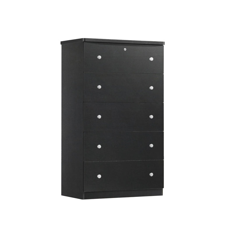 Commode 5 tiroirs Conroy, Noir