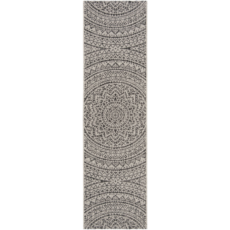 Atlanta Light Grey/Beige Indoor/Outdoor Rug, Rectangle 69 x 201 cm