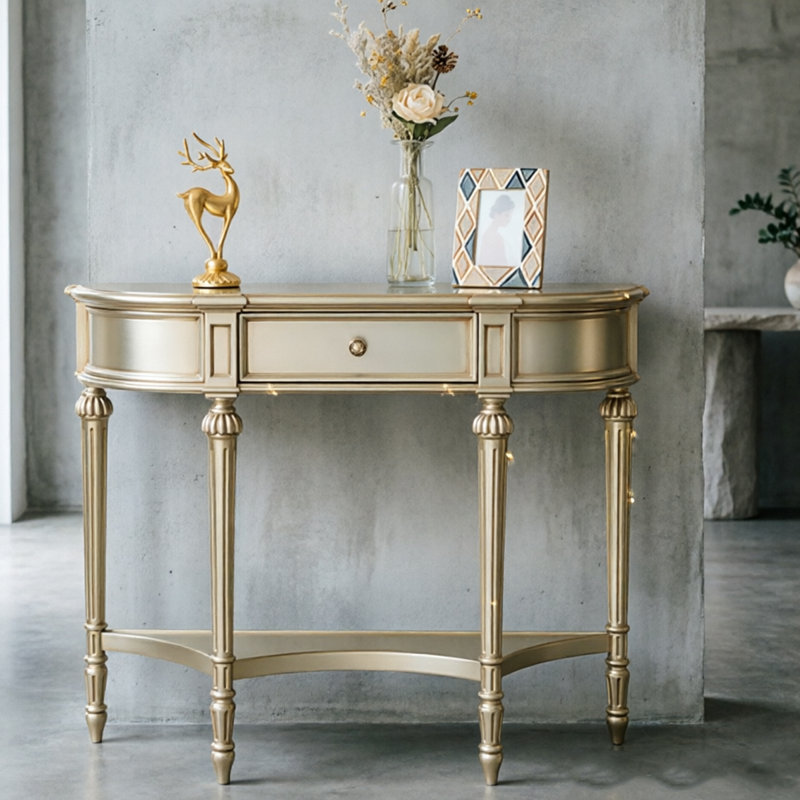 Solid Wood Top Console Table, 34.65" H x 55.12" W x 14.96" D