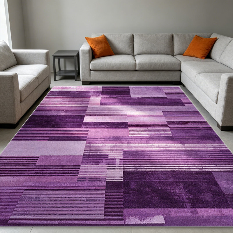 Purple Patchwork   area rugs for Living Room, Soft and Comfortable, Suitable for all seasons, easy to maintain, machine washable Indoor floor mat, Under Table Farmhouse suitable for Bedroom, Dining Room, Study,  Balcony, Home Decor Patio