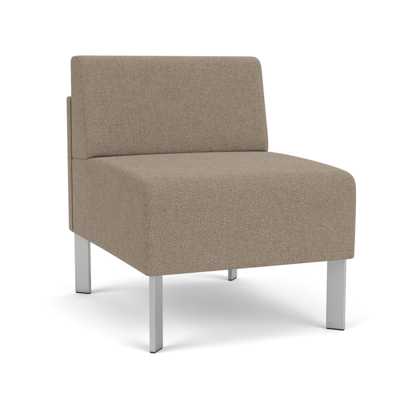 Chaise d'invité sans accoudoirs Luxe Lounge, Acier argent, Limon Archetype