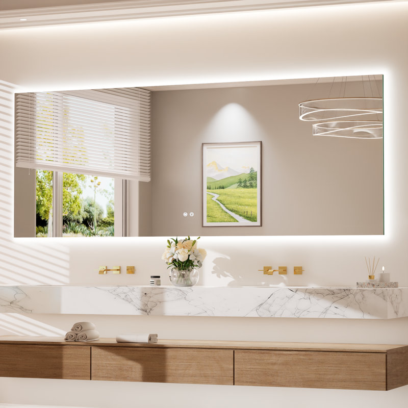 Armadale Backlit LED Anti-Fog Bathroom Mirror, 32" x 84"
