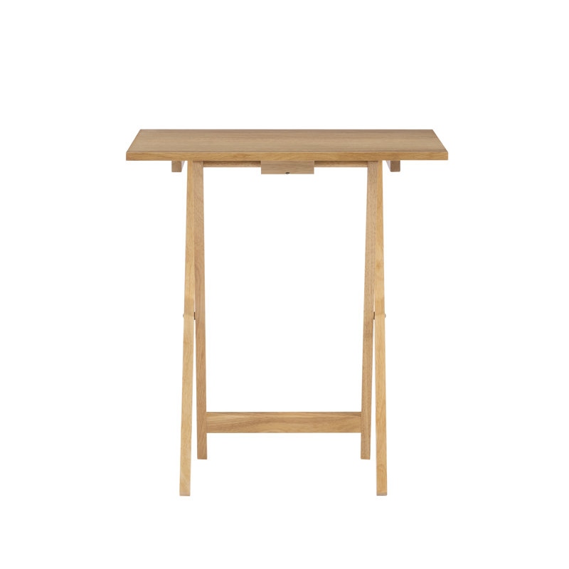 Ample 4 Piece Solid Wood Folding Tray Table Set, Natural