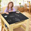 Ensemble de 3 tables d'activités pour enfants et 2 chaises avec tableau noir réversible et plateau blanc, tiroirs de rangement et bacs, naturel