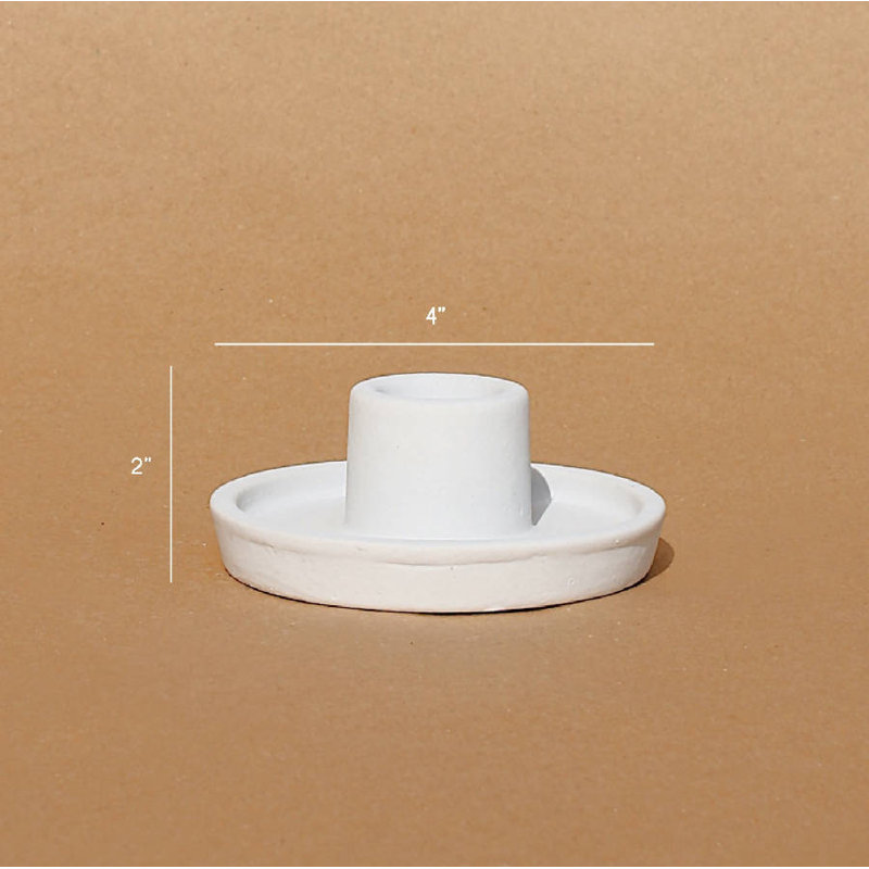 Whirl Ceramic Candle Holder - set of 2, White