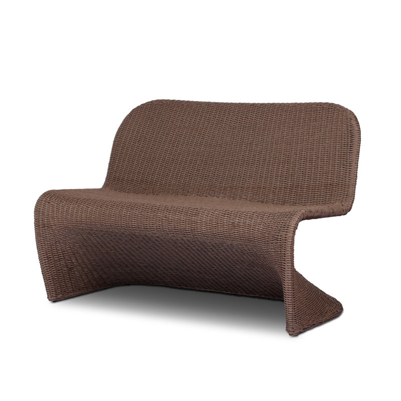 Portia Upholstered Dining Bench, Tanned Weave