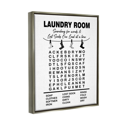" Laundry Room Word Search Lost Socks Hanging " by Lettered And Lined