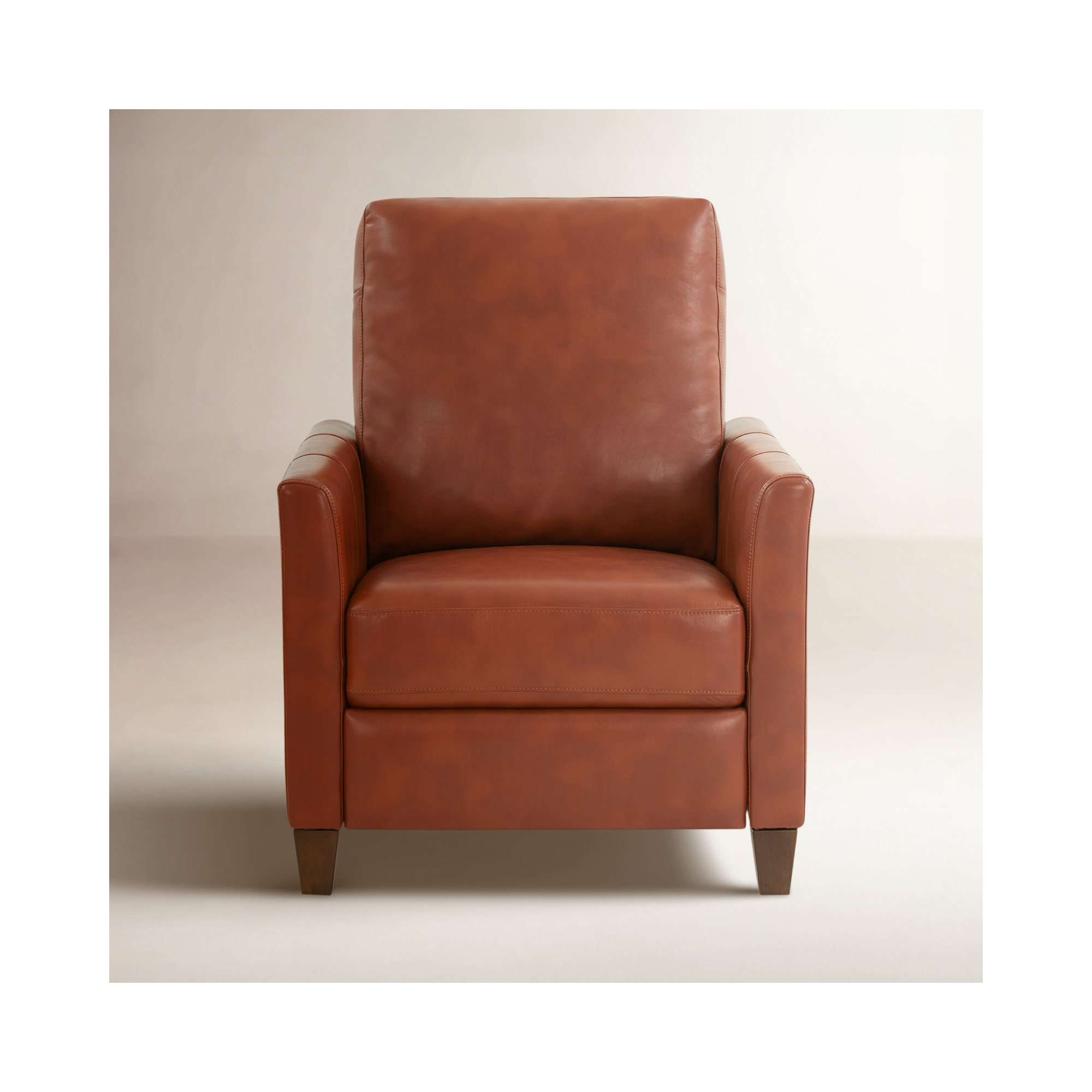 Kenneth Vegan Leather Recliner, Caramel Faux Leather