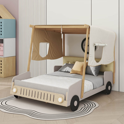 Wooden  Car Bed With Included Pillow