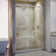 60'' W x 74'' H Double Added Frameless Shower Door with Clear Glass