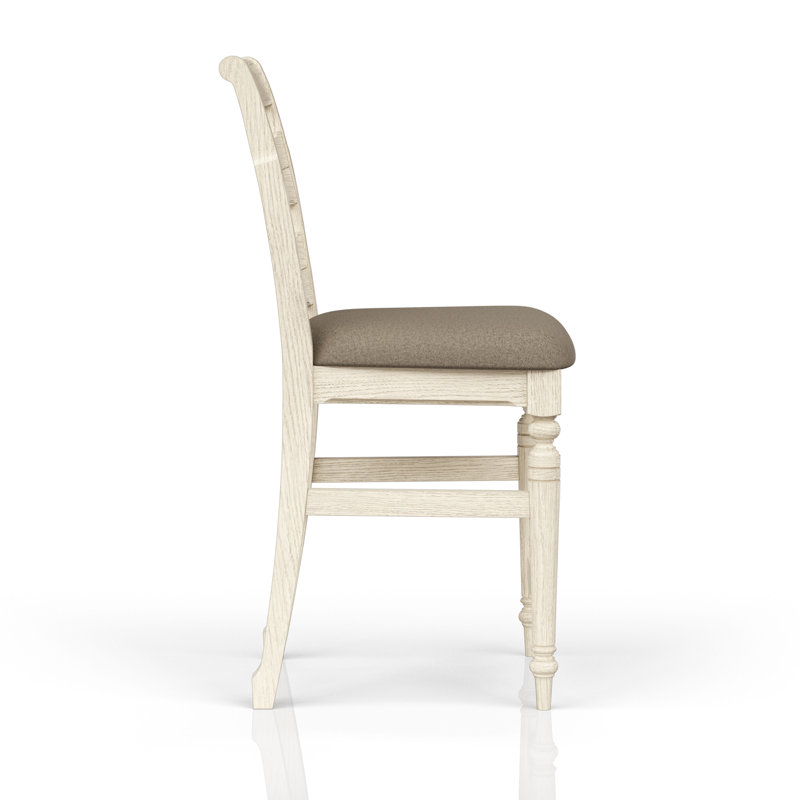Tabouret de comptoir Gildas - finition caramel, Gris, Blanc