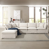 125.5" L-Shaped Upholstered Sectional Sofa Couch