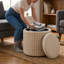 Modern Cream 40cm Ottoman Footstool Pouffe With Storage for Living Room or Bedroom