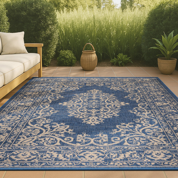 Galon Filigree Blue/Beige Indoor/Outdoor Rug
