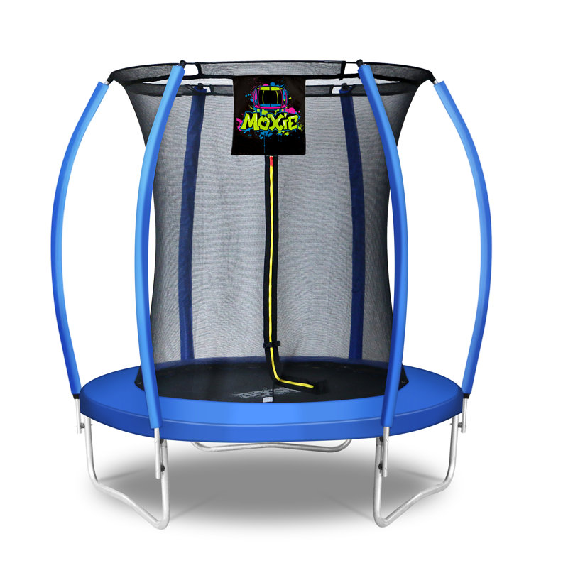 Ensemble de trampoline d'extérieur en forme de citrouille avec enceinte de sécurité haut de gamme Machrus Moxie, 6 pi, clair