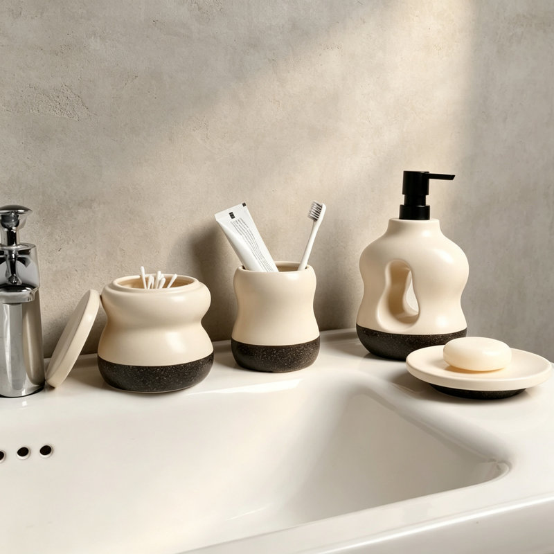 Ceramic Bathroom Accessory Set