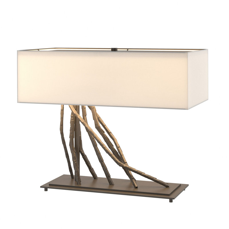 Brindille 16.5" Table Lamp, Natural Anna, Dark Smoke