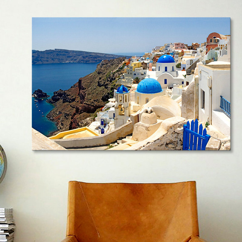 Reproduction de photo « Oia, Santorin, Cyclades, Grèce », H 18 po x l 26 po x P 1,5 po, Toile