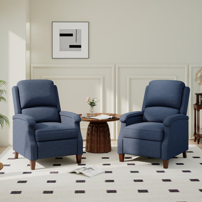 Ensemble de 2 fauteuils inclinables manuels rembourrés pour le salon
