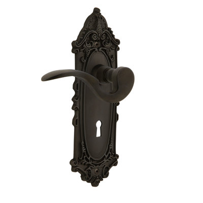 Victorian Plate Single Dummy with Decorative Keyhole and Manor Lever